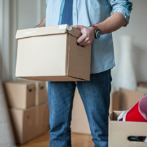 man moving office