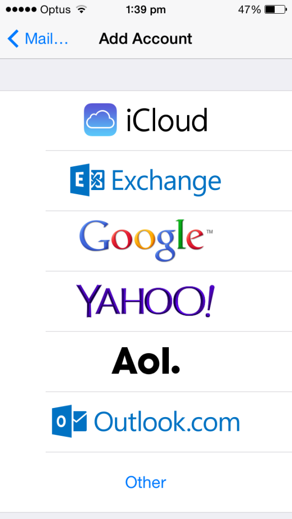 cloud telecom iphone email setting other