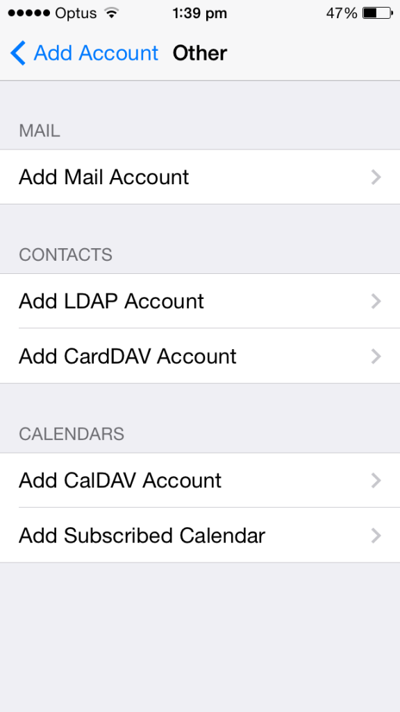cloud telecom iphone email settings add account