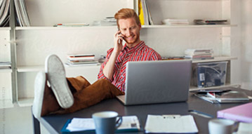 office worker on the phone